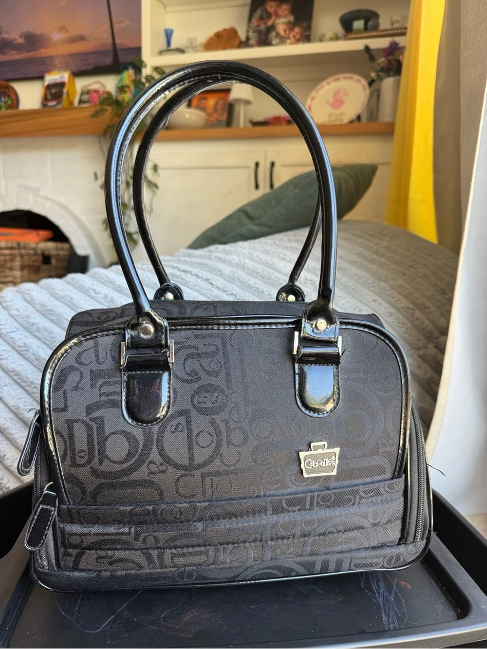 MMO Caboodles Large Travel Black Makeup Bag Envy. 3 Zip Compartment